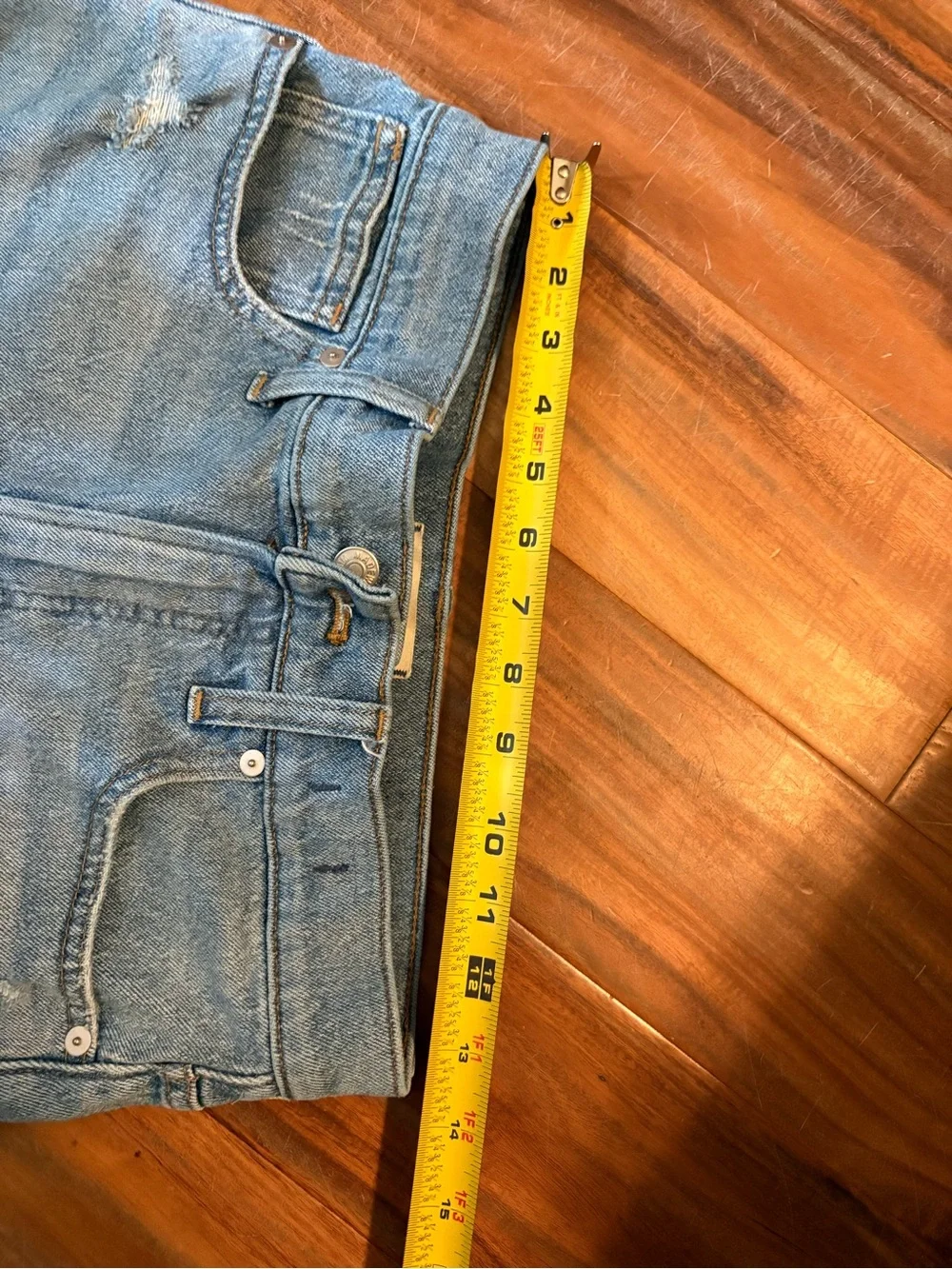 Madewell The Perfect Jean Short Distressed Raw Hem Denim Shorts Size 28 (435)